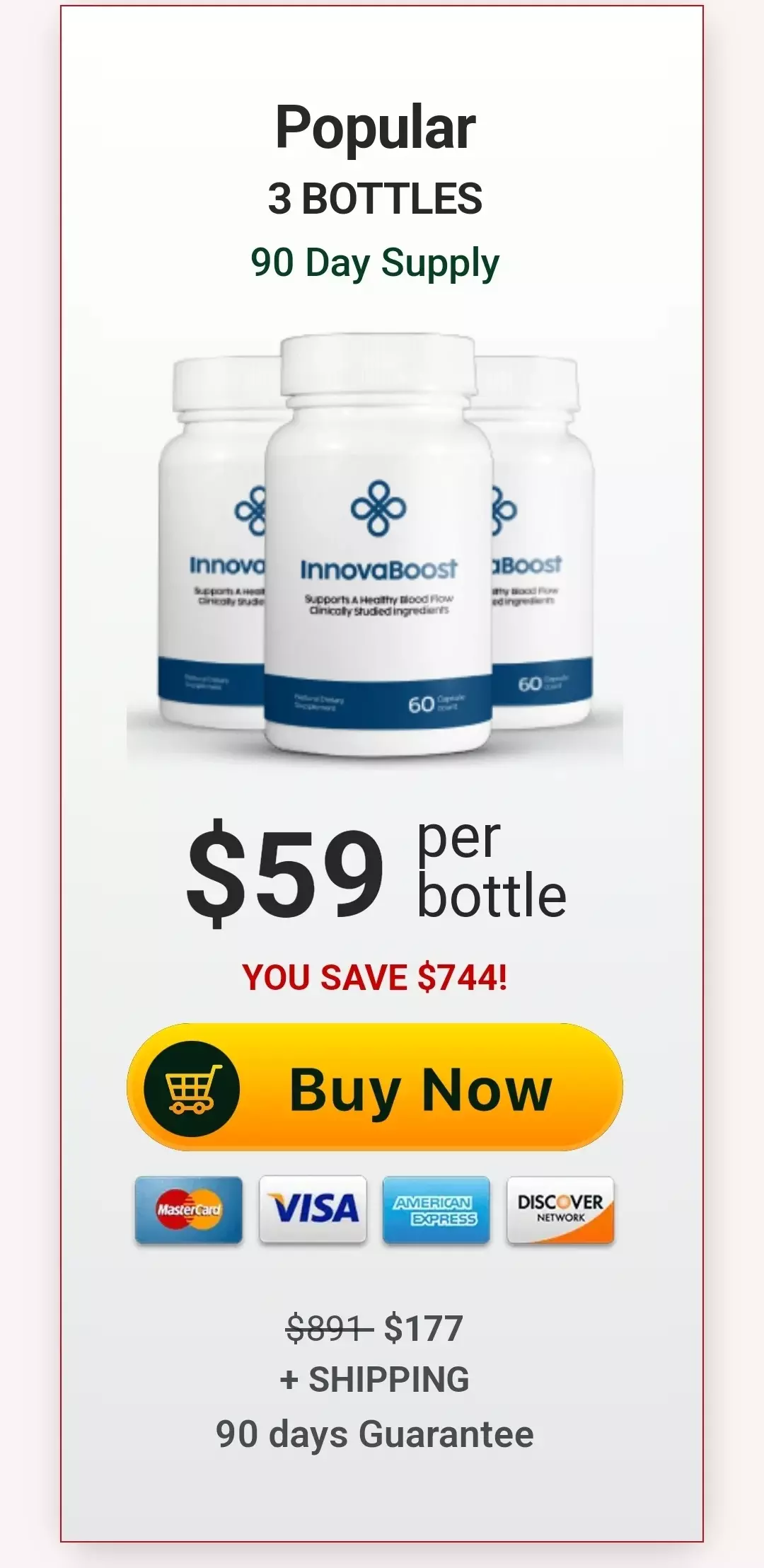 InnovaBoost™ 3 bottles pricing